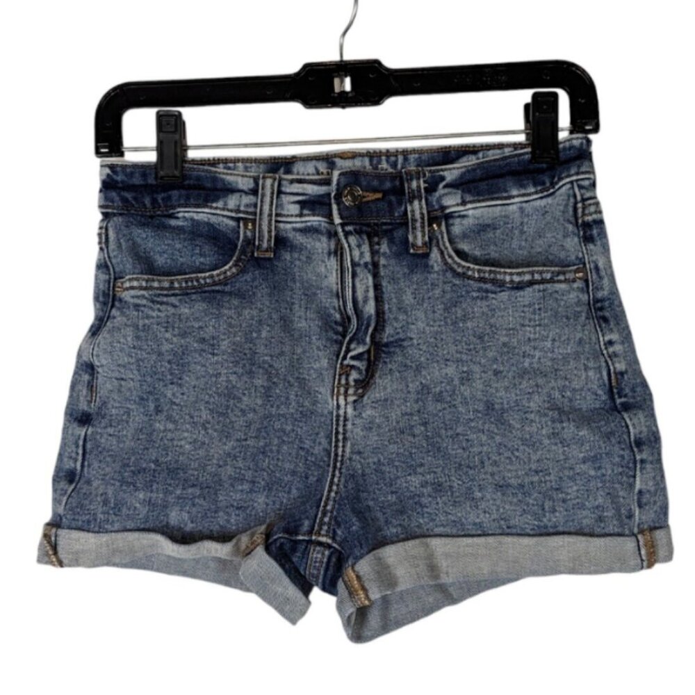 Wild Fable Denim Jean Shorts 4 Women's Blue Acid Wash High Rise Cuffed